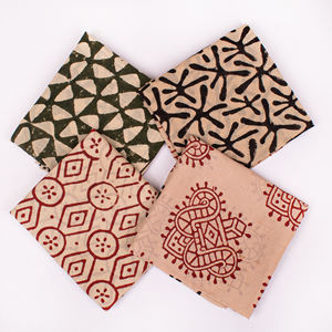 Pañuelos Bandana Cuadrados de Algodón Transpirable, Ecológicos, Hechos a Mano, con Estampado, Protección Solar para Exteriores, Juego de Pañuelos Naturales Bagru - Product Image 2