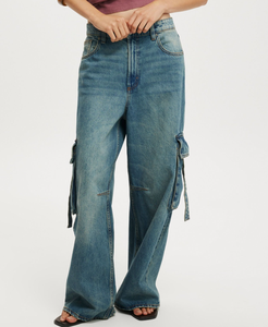 MEESAM LEATHER HOSIERY Unisex 100% Cotton Quick Dry High Waist Heavyweight Vintage Regular Fit Straight Denim Jeans Embossed - Product Image 1