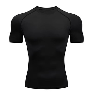 T-shirt de compression pour homme, séchage rapide, respirant, manches courtes, coupe ajustée, pour la gym et la course, 200 grammes, uni, haut de sport - Product Image 2