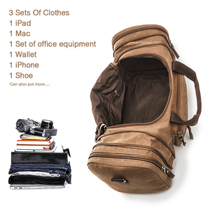Sac de voyage en toile de grande capacité de haute qualité personnalisé, marron, avec poignée souple, pour la salle de sport et le fitness - Product Image 3