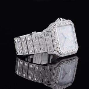 Vintage Luxury Seiko <b>Diamond</b> Encrusted Square Quartz <b>Watch</b> Sapphire Crystal Dial Stainless Steel Band Analog Roman Numeral Box - Product Image 4