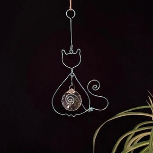 Cat Shape Metal And Crystal Sun Catcher Hanging Decor For Home <b>Window</b> Garden Balcony Cute Pet <b>Light</b> Catching Gift Art Piece - Product Image 5