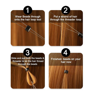 Kit d'outils d'extension de cheveux de qualité supérieure, ensemble complet d'accessoires, kit de pinces professionnelles pour l'extension de cheveux, pour la coiffure en salon - Product Image 5
