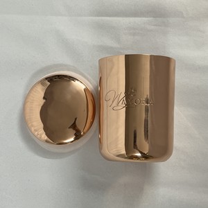 EVANA IMPEX Pot à bougie en cuivre personnalisé, conteneur en or rose avec couvercle, pot décoratif fait à la main pour la fabrication de bougies - Product Image 2