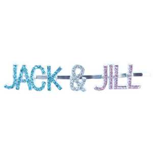 Barrette à cheveux en strass Jack and Jill, barrette à lettres en cristal, accessoire de cheveux scintillant et tendance pour femmes et filles, cadeau - Product Image 1