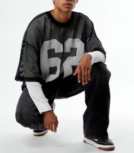 Custom Man Cropped Football Jersey Vintage Streetwear Sports Retro American Boxy Mesh T-shirt Soccer Football Jersey for Men - Product Image 4