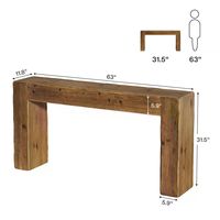 Table console en bois naturel de style farmhouse pour entrée ou table d'appoint