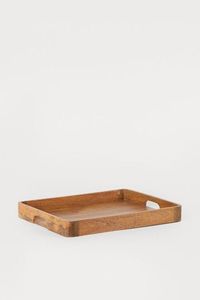 Wood Crafts 100% Natural Handmade Wooden <b>Tray</b> with Handle Natural Polished Solid Wooden Made Serving <b>Tray</b> - Product Image 3