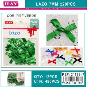 Fiocchi di nastro verde Ilan Lazo da 7 mm per artigianato e decorazioni - Product Image 3
