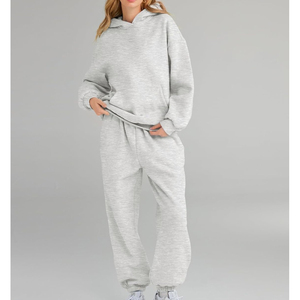 Conjunto Deportivo de Invierno para Mujer, Ecológico, de Secado Rápido, al por Mayor, Sudadera Ligera de Algodón, Pantalones Deportivos Transpirables - Product Image 3