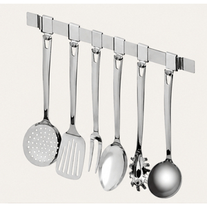 Ensemble d'ustensiles de cuisine professionnels modernes en acier inoxydable avec rail mural de suspension, outils de cuisson pour cuisines modernes - Product Image 3