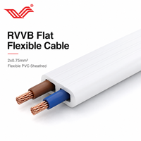 Flaches Flexibles Kupferkabel PVC-Ummantelt 300V 500V Doppeldraht für Innenanlagen und Geräteverkabelung