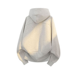 Nouveau style – Sweat à capuche pour homme 100 % coton, décontracté, confortable, tendance, coupe oversize, couleur unie, avec demi-fermeture éclair - Product Image 4