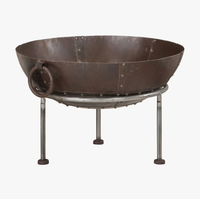 Brasero d'extérieur antique en acier pour bois, avec poignées et pieds robustes, foyer métallique, prix compétitif