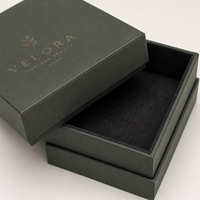 Boîte cadeau de luxe en carton rigide avec couvercle et base, personnalisable avec logo, dorure à chaud, revêtement UV et pelliculage mat, écologique, pour bijoux