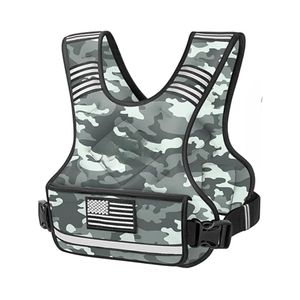 Gilet lesté camouflage noir-gris respirant avec sangles réglables, poches de chargement, pour l'endurance, le conditionnement physique et l'entraînement sportif - Product Image 3