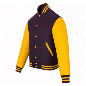 Chaqueta Varsity, Chaqueta Letterman de Béisbol, Lana y Cuero de Primera Calidad, Unisex, Ropa Deportiva Clásica Universitaria de Baloncesto - Product Image 6