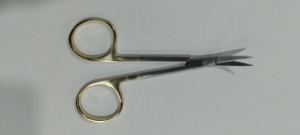 Ciseaux Wilmer personnalisés demi-or, manuels, en acier inoxydable allemand, instruments chirurgicaux courbés, TC Iris, pour greffe de cheveux, ORL - Product Image 2