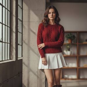 Suéter de Lana con Bordado, Estilo Europeo, Unisex, Casual, Transpirable, Color Puro, Corte en A, Nuevo para Invierno - Product Image 1