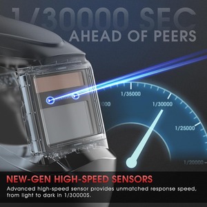 Casco de Soldadura Oscurecible, Bloqueo de Luz Azul, Capucha de Soldadura con Energía Solar de Color Verdadero 1/1/1/1 con 2 Sensores de Arco - Product Image 6