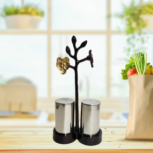 Support de rangement antique en fer pour sel et papier, idéal pour comptoir de cuisine et table à manger, distributeur de sel et de papier. - Product Image 5