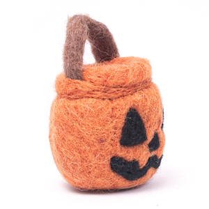 Panier citrouille d'Halloween en feutre fait main, sac à bonbons pour enfants, sac cadeau de fête personnalisé en feutre souple - Product Image 2