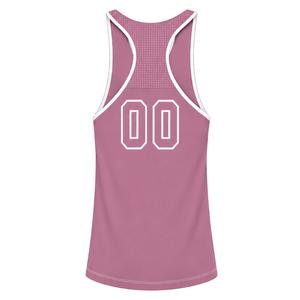 Dusty Rose White <b>Swim</b> Set Sleeveless Racerback Tank <b>Top</b> with Matching Shorts Lightweight Quick Dry Training Performance Swimwear - Product Image 5