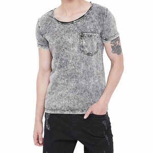 Camisetas con Lavado Ácido para Hombre, Estilo Hip Hop, para Ropa Urbana, Bajo MOQ, del Mejor Fabricante - Product Image 1