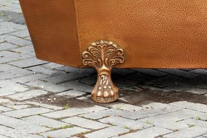 Decorative Antique Copper Freestanding Clawfoot Bathtub Octagonal Double Slipper Deep Soaking Tub for Hotels Villas and High End - Product Image 6