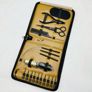 Professional Black Hair Extension Tools Kit – Loop Needle Threader <b>Hook</b> Pliers & <b>Clips</b> Set for Micro Ring Extensions Salon use - Product Image 6