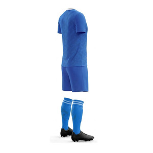 Conjunto de Uniforme de Fútbol Sublimado Personalizado, Cuello Redondo Azul, Manga Corta, Absorbe la Humedad, Equipación Deportiva para Hombre, Ajuste Atlético para Todas las Temporadas - Product Image 6