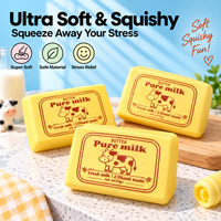 Jouets Squishy en Mousse PU Souple à Remontée Lente, Anti-Stress, Mini Jouet à Presser en Forme de Fromage, Crème, Pain, Toast pour Enfants