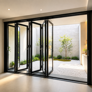 Système de porte pliante moderne en aluminium sur mesure, gain de place, fonction coupe-vent - Product Image 1