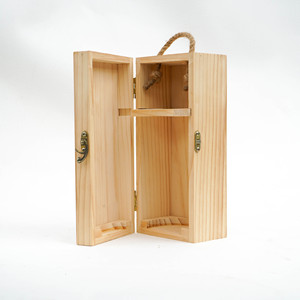 Portador de caja de vino de madera elegante con revestimiento UV Impresión en relieve Almacenamiento de viaje Estuche de regalo Titular al por mayor - Product Image 2
