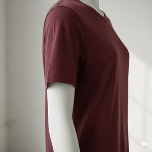 Camisetas de Manga Corta para Mujer, Estilo Urbano, Compresión Transpirable, Color Puro, Corte Regular, Verano 2026, OEM - Product Image 6