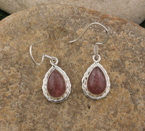 ต่างหูหยดน้ำเชอร์รี่ควอตซ์ เงินแท้ 925 สำหรับผู้หญิง หรูหรา แฟชั่นงานปาร์ตี้ เครื่องประดับพลอย ขายส่ง - Product Image 1