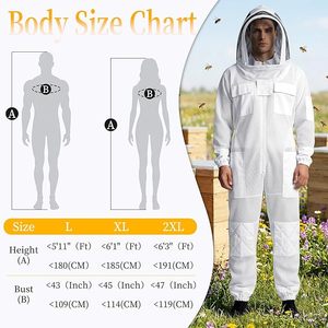 Combinaison d'apiculteur premium à 3 couches ultra-ventilée pour hommes et femmes avec deux voiles d'apiculture amovibles - Product Image 4