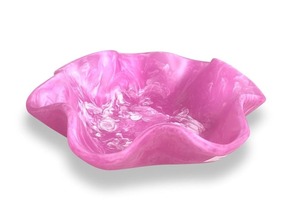 Bol à salade de luxe en résine artisanale rose, effet marbre, motif tourbillon aquatique, finition polie brillante, taille personnalisable, pour fêtes et maison - Product Image 2