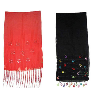 Luxury GEORGETTE BEADED SCARF Elegant Women’s Lightweight Embellished Georgette Shawl Fashion Party <b>Wrap</b> Evening Hijab Stylish - Product Image 1