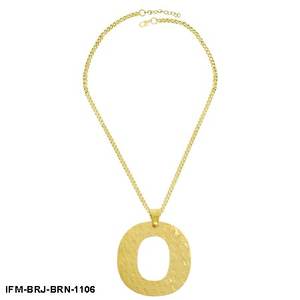 Collar con Colgante de Latón Texturizado Hecho a Mano, Acabado Dorado, Cadena Ajustable de 22 Pulgadas para Mujer, Ideal para Fiestas y Compras - Product Image 4