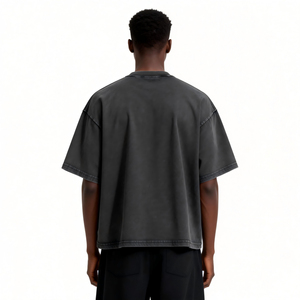 T-shirts surdimensionnés de style streetwear pour hommes, personnalisés, de haute qualité, en coton 100% lourd (220g), coupe ample, effet délavé à l'acide - Product Image 4