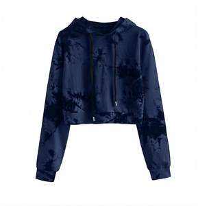 Sudadera Larga con Capucha para Mujer, de Poliéster/Algodón, Lisa, Casual, con Bolsillo Frontal, Ajustable, Bordada, de Secado Rápido - Product Image 2