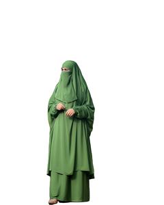 Abaya Khimar en soie faite à la main de qualité supérieure en deux pièces, style omanais, vêtements de prière traditionnels musulmans pour adultes, anti-rides - Product Image 1