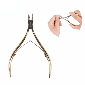 Custom Logo High Quality Plated Stainless Steel Nail Clipper Double Spring Ingrown Cuticle Nipper Finger Use Beauty Nipper - Product Image 1