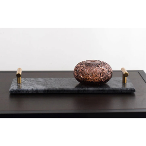 Stone <b>Marble</b> Cheese <b>tray</b> Decorative Round Green <b>Marble</b> Serving <b>Tray</b> Jewelry <b>Marble</b> <b>Tray</b> with Golden Handles Shiny Polished - Product Image 1