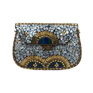 Bolso de Mano Tipo Clutch con Mosaico de Nácar Hecho a Mano para Mujer, para Fiestas Nocturnas, Bodas, Diseño de Lujo, Estuche Rígido - Product Image 1