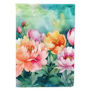 Indiana peonías acuarela Casa Grande bandera Multicolor porche manga poste decorativo patio Banner pared colgante poliéster ilustraciones - Product Image 1