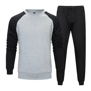 Nouvel ensemble de survêtement d'entraînement pour homme, uni, personnalisable, 2 pièces (haut et pantalon) - Product Image 2