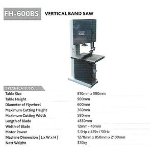 Sierra de cinta vertical Formarpro FH-400S para carpintería, máquina de alta seguridad y uso pesado, sierra de cinta vertical para madera Formarpro FH-400S - Product Image 3