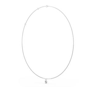 Collier pendentif solitaire flottant en diamant de laboratoire taillé rond, bijoux fins, 18 pouces - Product Image 3